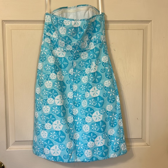 Women’s vineyard vines strapless seaside faux wrap dress. Blue and white size 0 - Picture 3 of 7